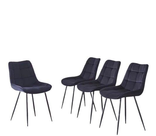 Dining Chairs Set of 4 Velvet Dining Chairs with Backrest and Padded Seat