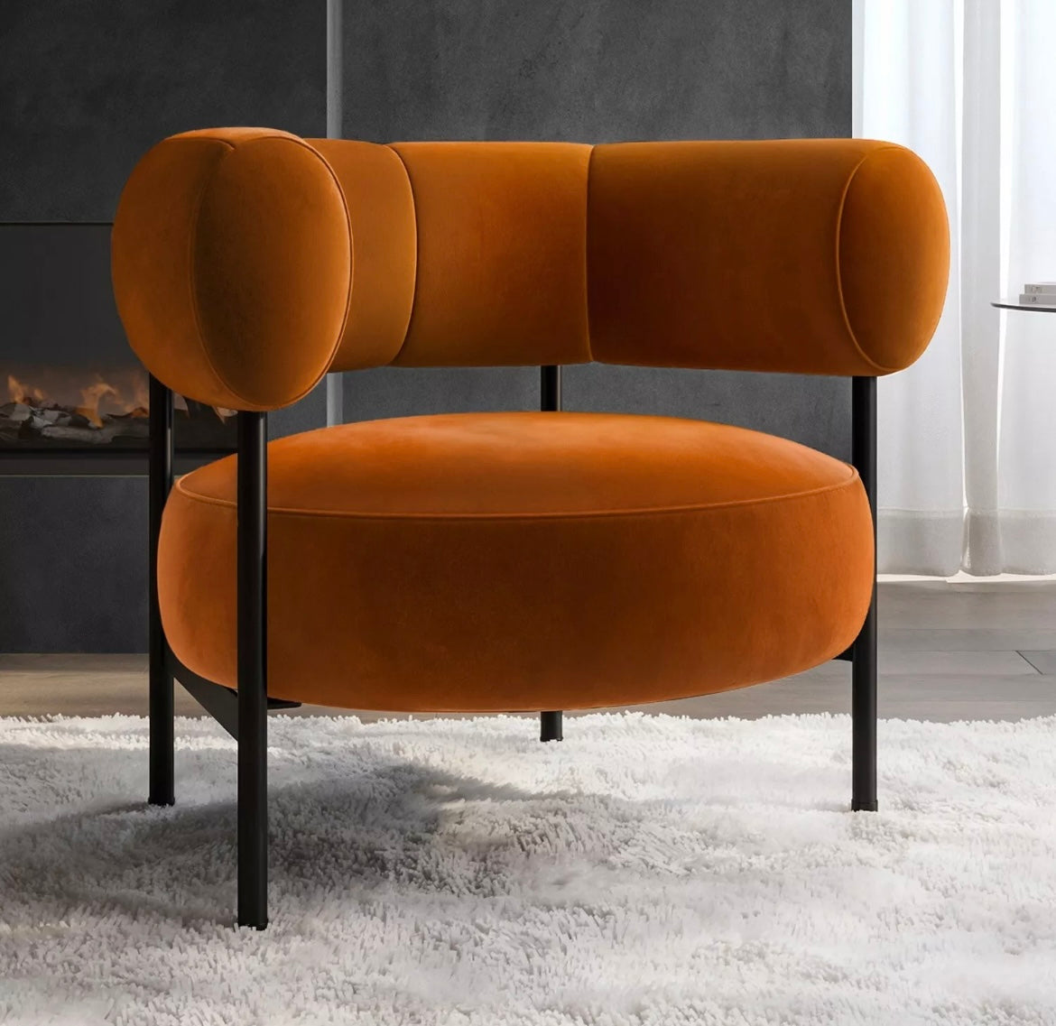 Cotswolds Velvet Curved Accent Chairs