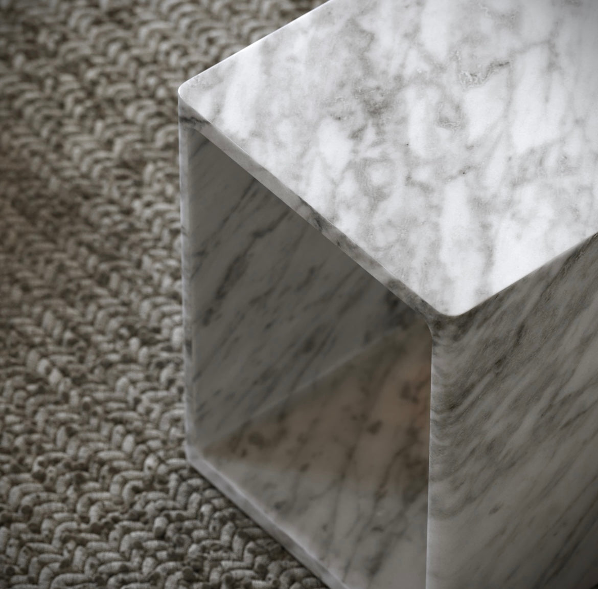 AZZURRA CARRARA MARBLE SIDE TABLE 400MM