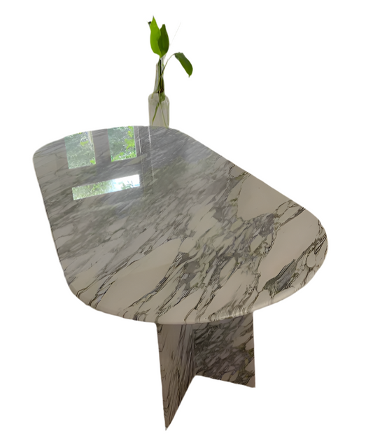 Arabescato Solid Marble Dining Table