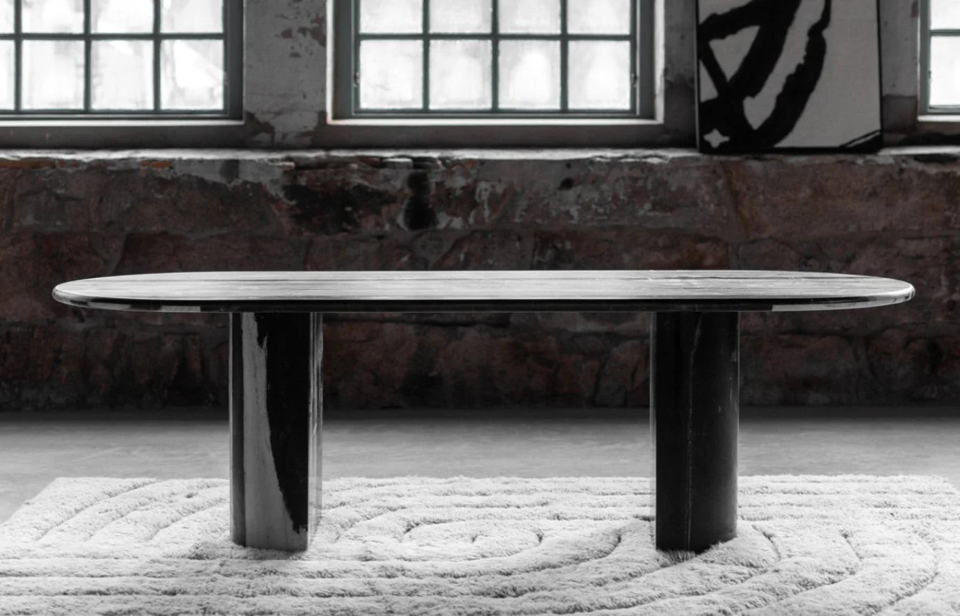 White And Black Marble Dining Table