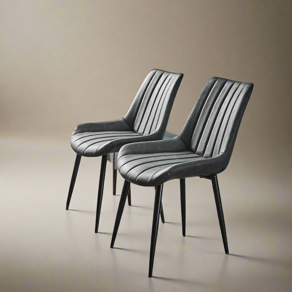Sets of 2 Malmo Faux Leather Kitchen Dining Chairs