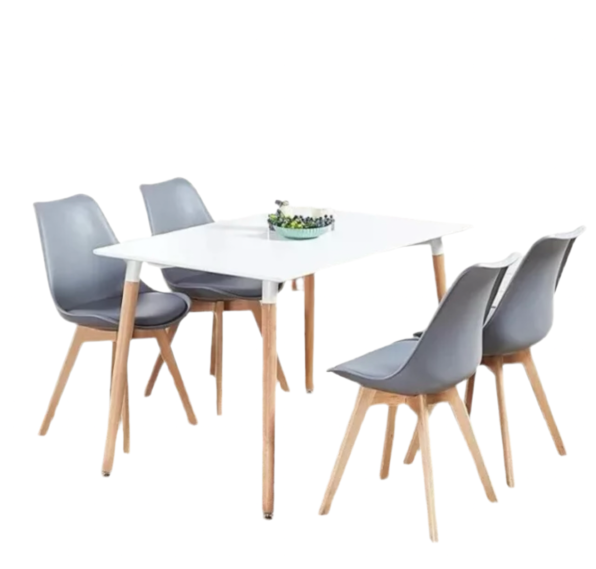 Modern Dining Table and Grey Dining Chairs Set of 4