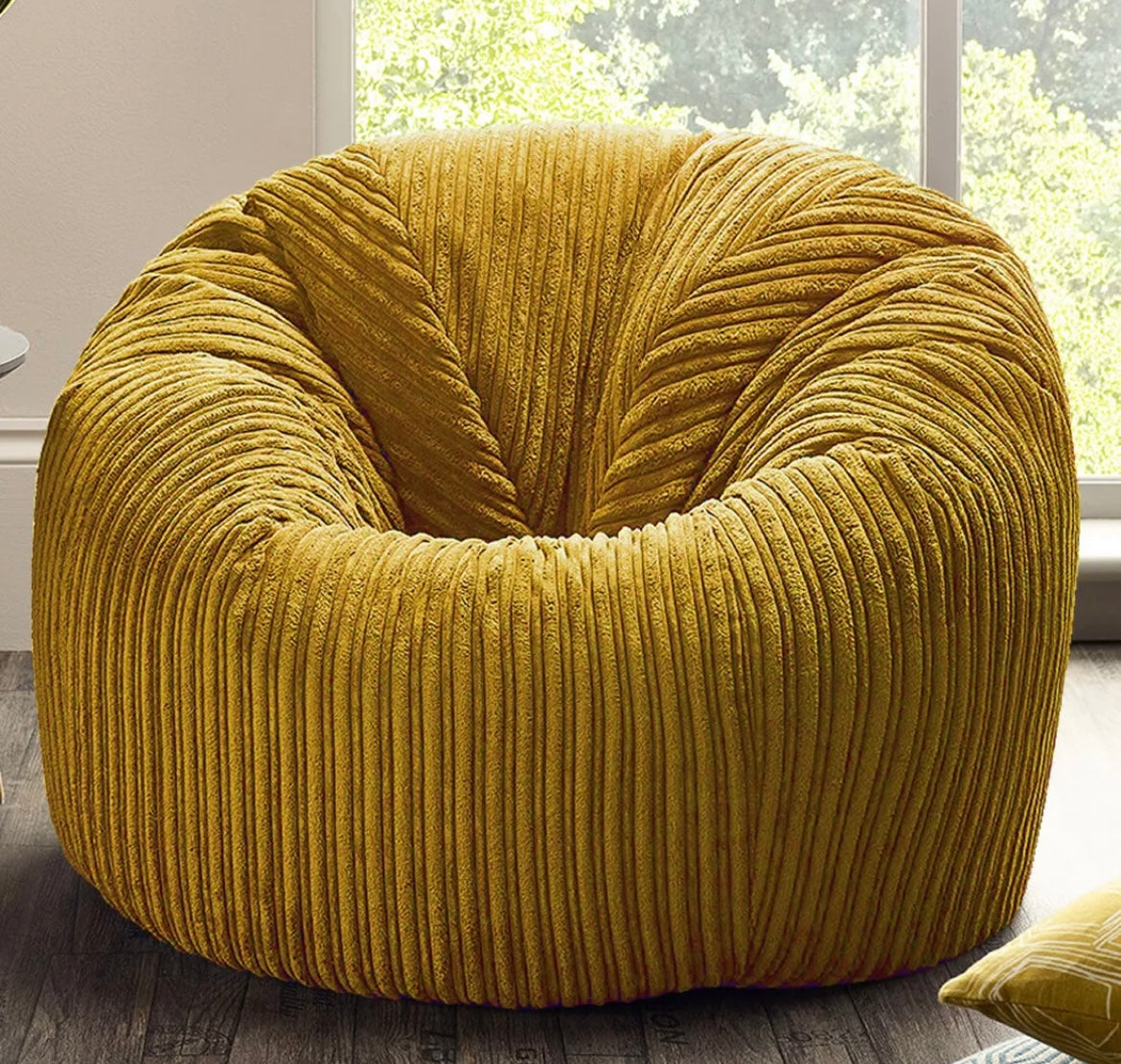 Filled Cord Beanbag Chair Large Bean Bag in Jumbo Cord