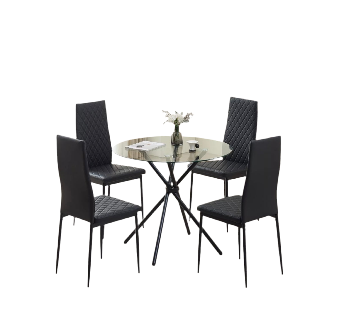 Cotswolds Leather Faux Dining Chairs - Set of 4