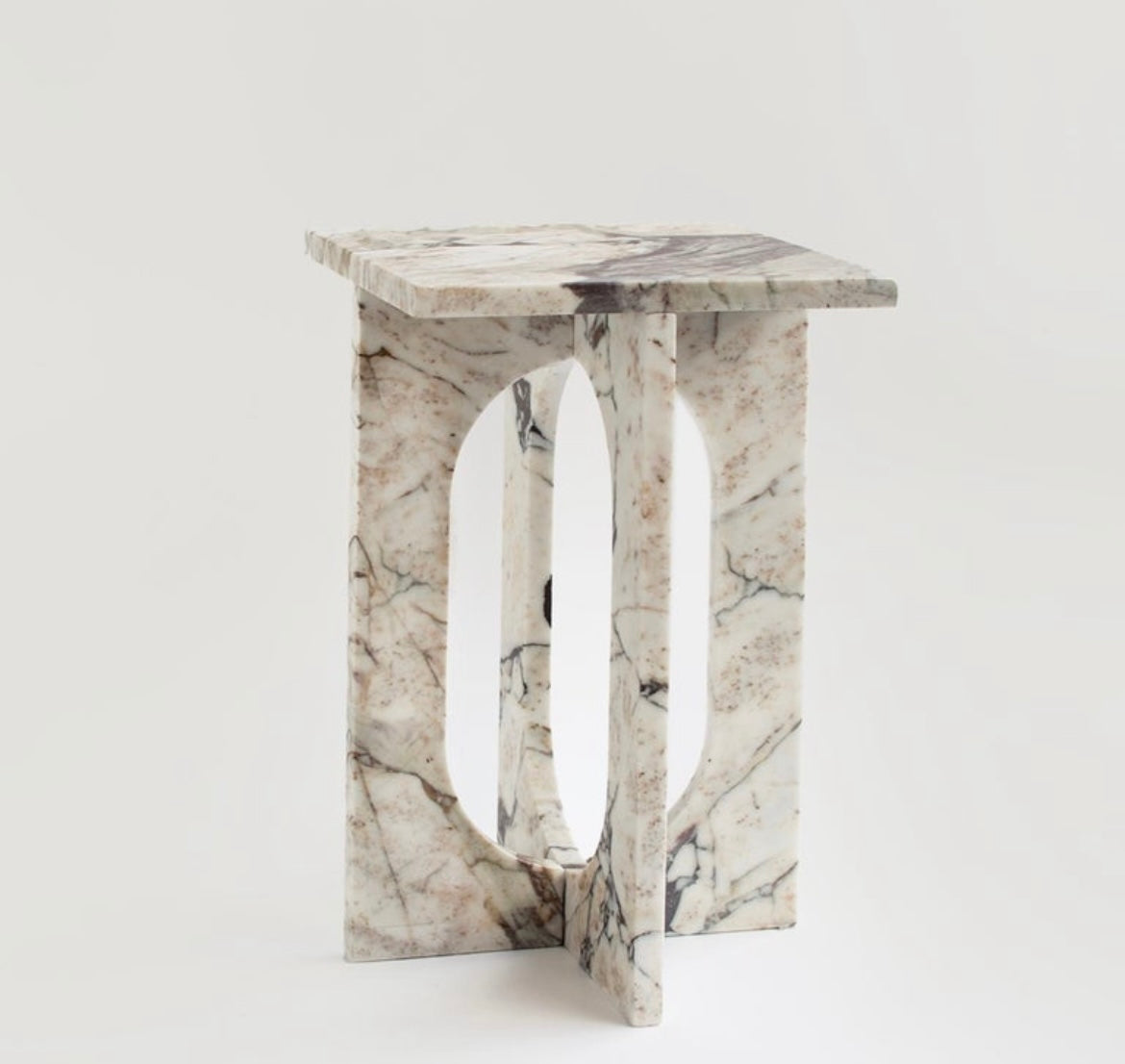 Calacatta Viola Marble Contemporary Side Table