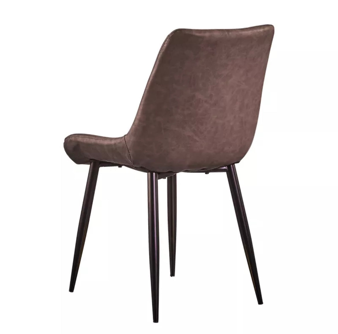 Sets of 2 Malmo Dark Brown Faux Leather Dining Chairs