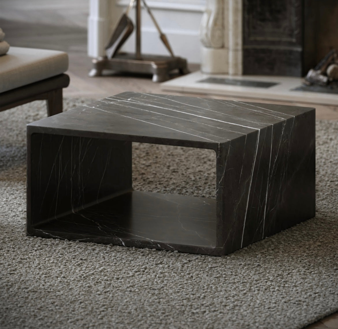 AZZURRA PIETRA GREY MARBLE COFFEE TABLE 800MM