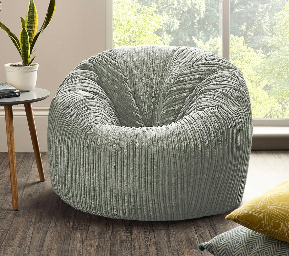 Filled Cord Beanbag Chair Large Bean Bag in Jumbo Cord