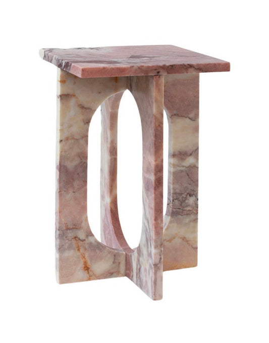 Pink Marble Contemporary Side Table
