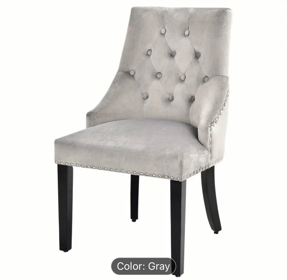 Silver High Wing Ring Backed Dining Chair