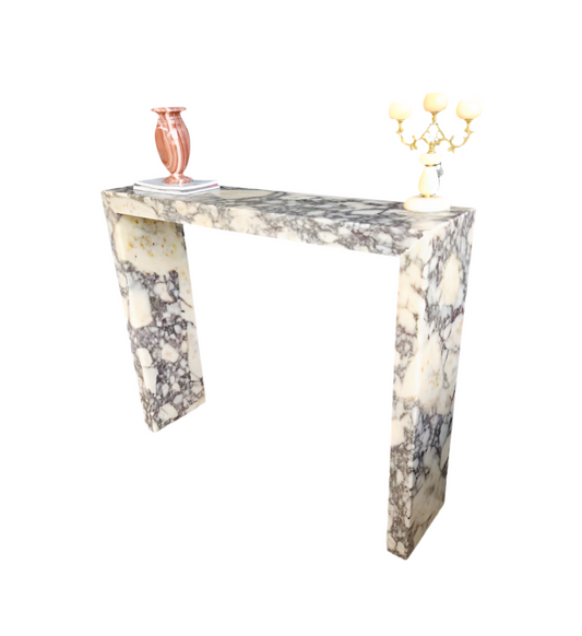 Natural Calacatta Viola Marble Console Table