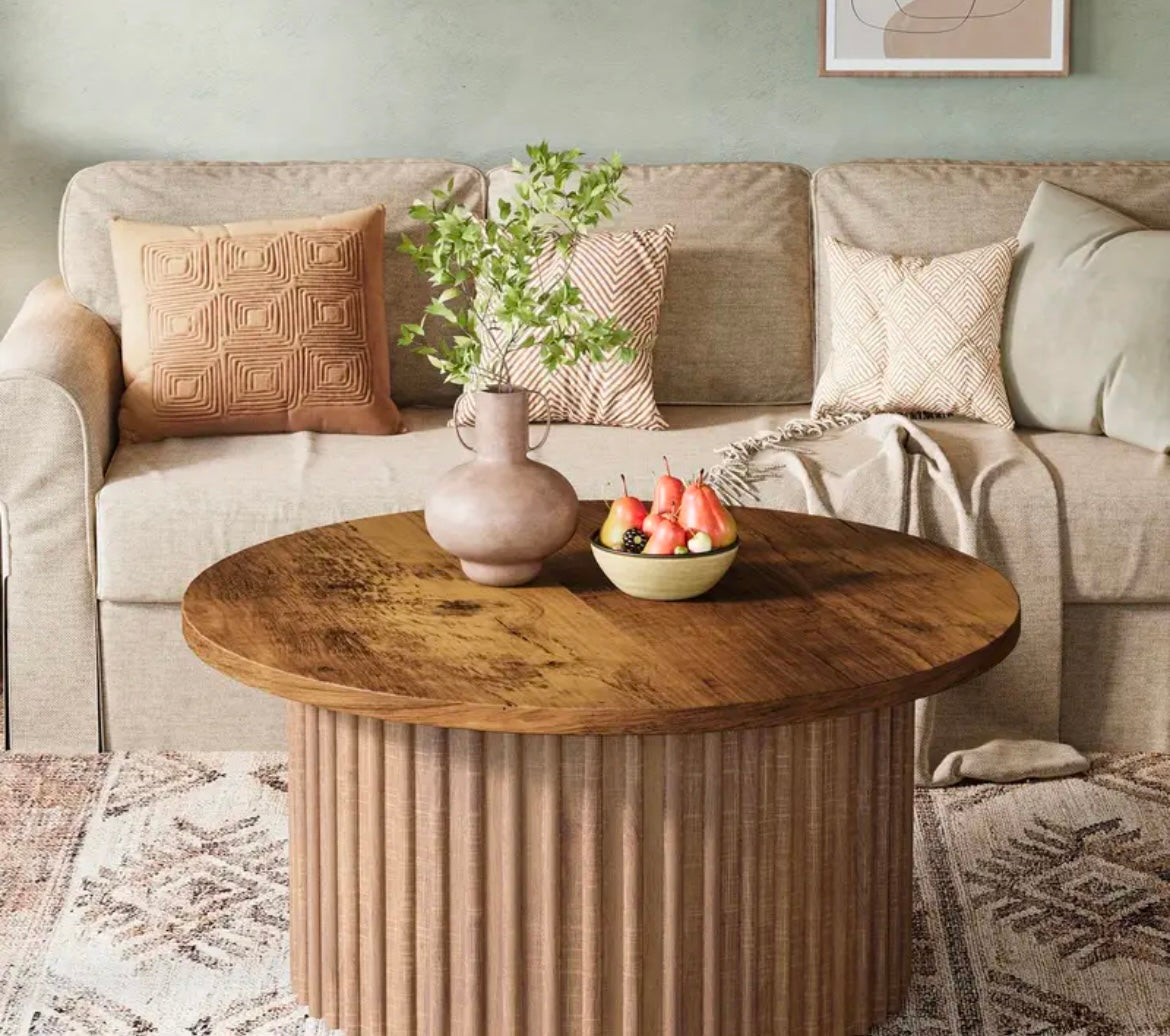 Soho Style Brown Round Barrell Coffee Table