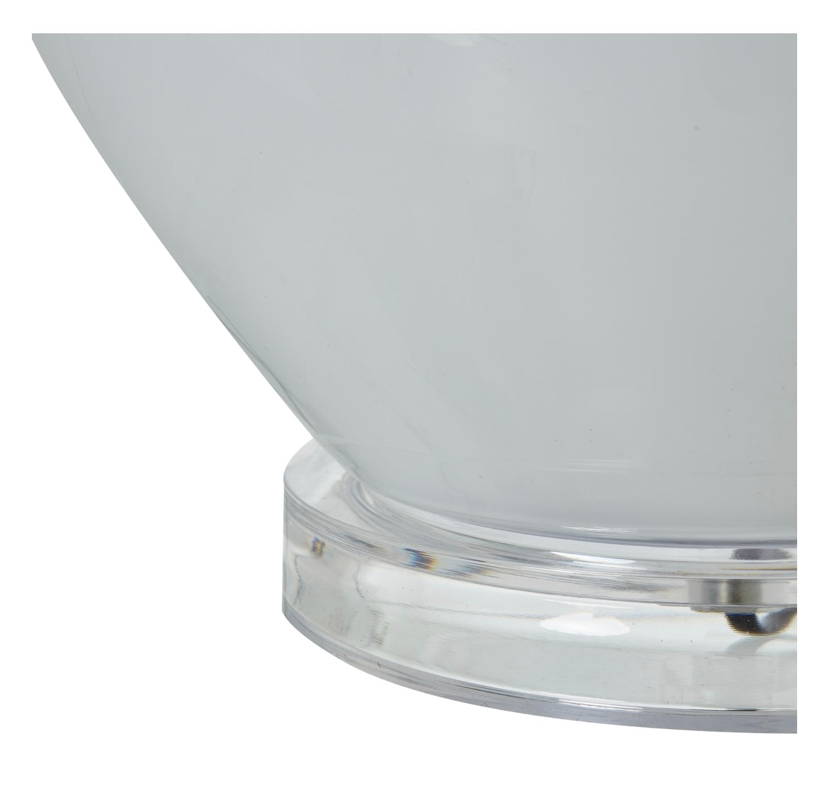 Grey Glass Table Lamp With Linen Shade