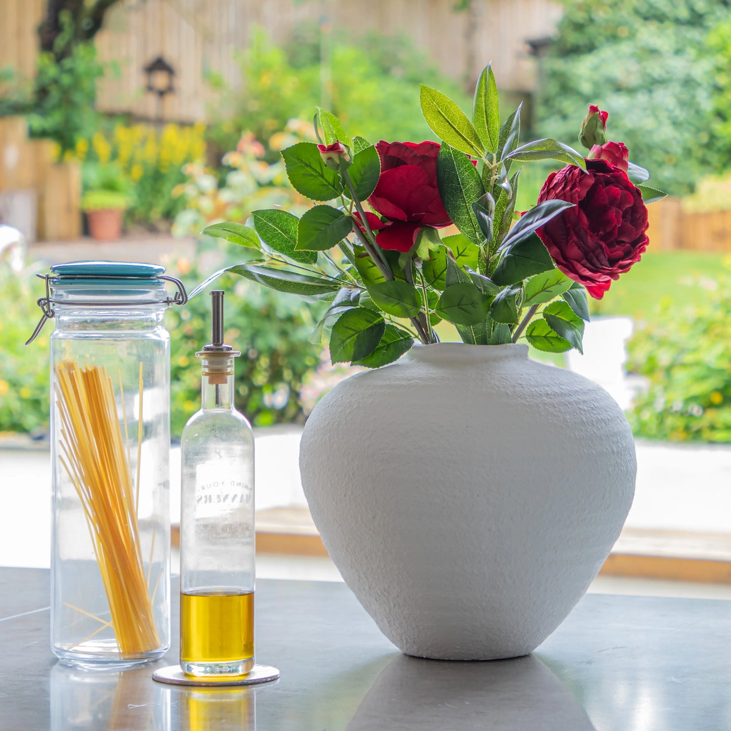 Rustic Textured Matt White Regola Vase