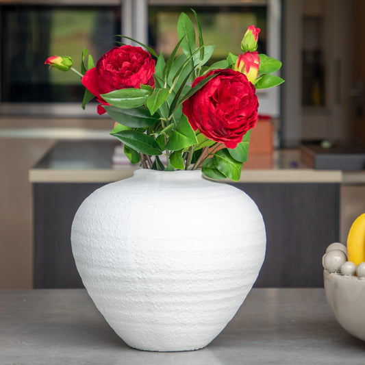 Rustic Textured Matt White Regola Vase