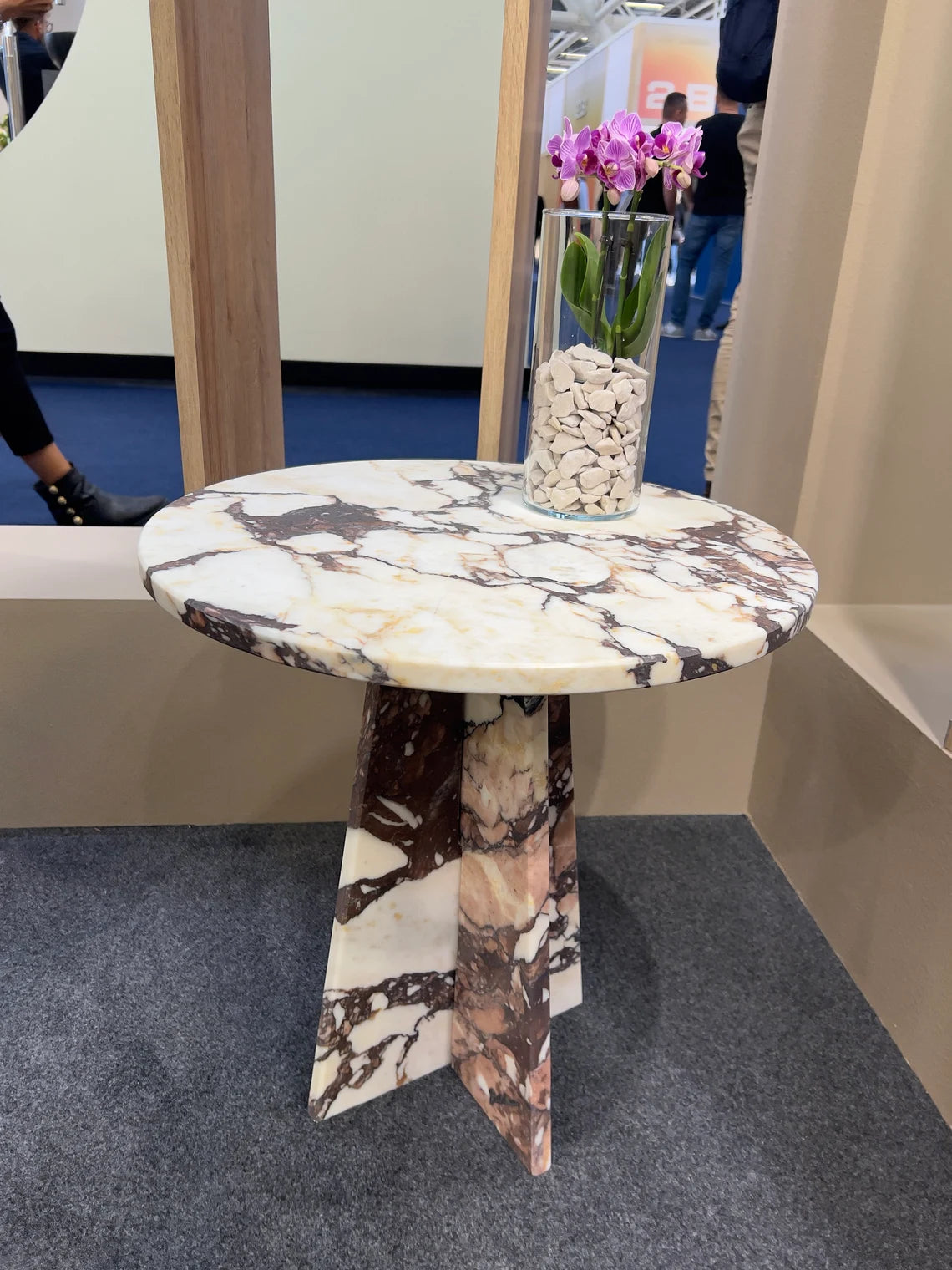 Calacatta Viola Marble Round Side Table