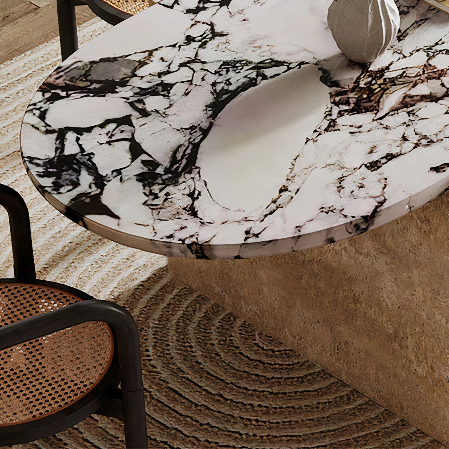 White And Black Marble Dining Table