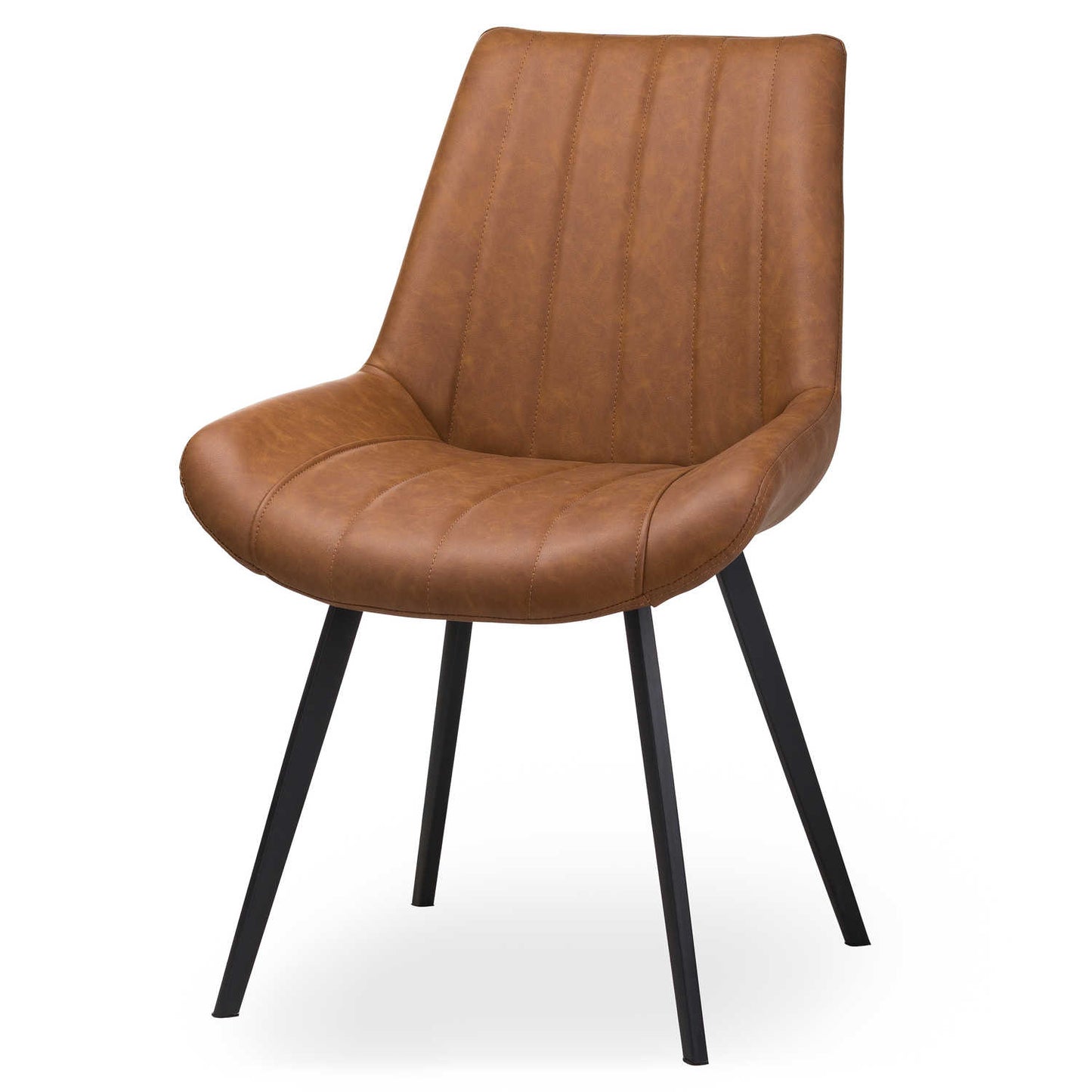 Tan Leather Malmo Dining Chairs