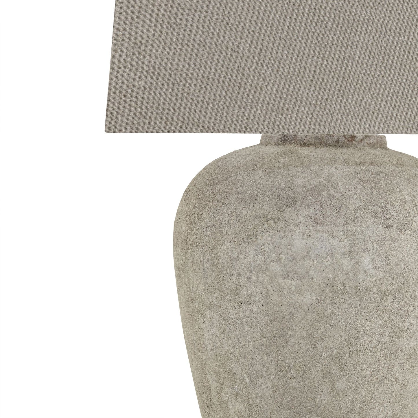 Large Stone Tall Table Lamp With Linen Shade