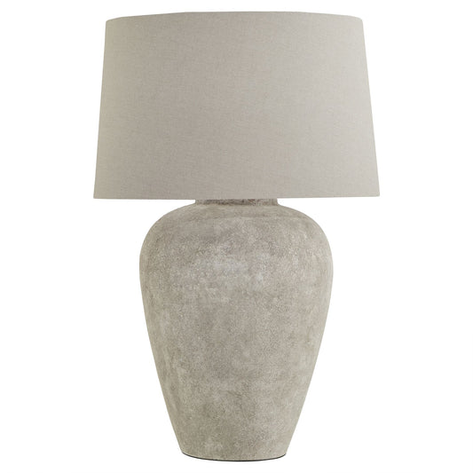 Large Stone Tall Table Lamp With Linen Shade